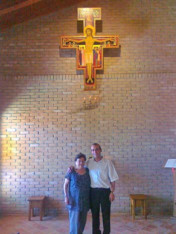 Con mia mamma Giovanni Ristuccia nella Cappellina del Divino Amore