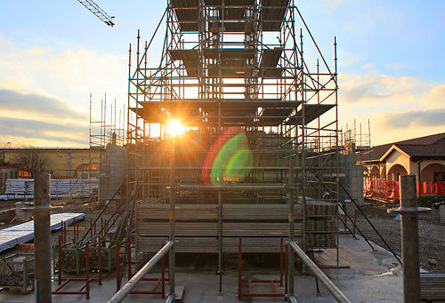 Il cantiere visto dall’altare Il cantiere visto dall’altare