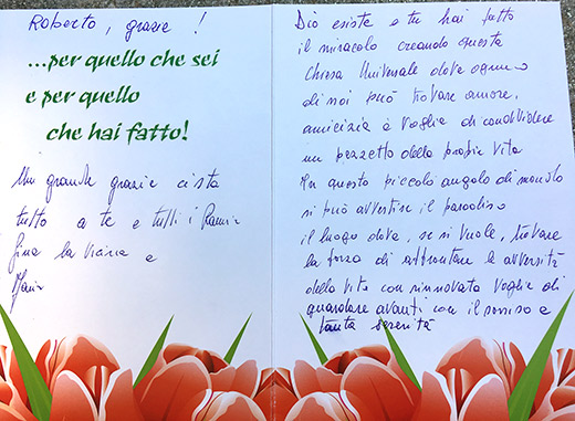 Biglietto di Gina e Maria